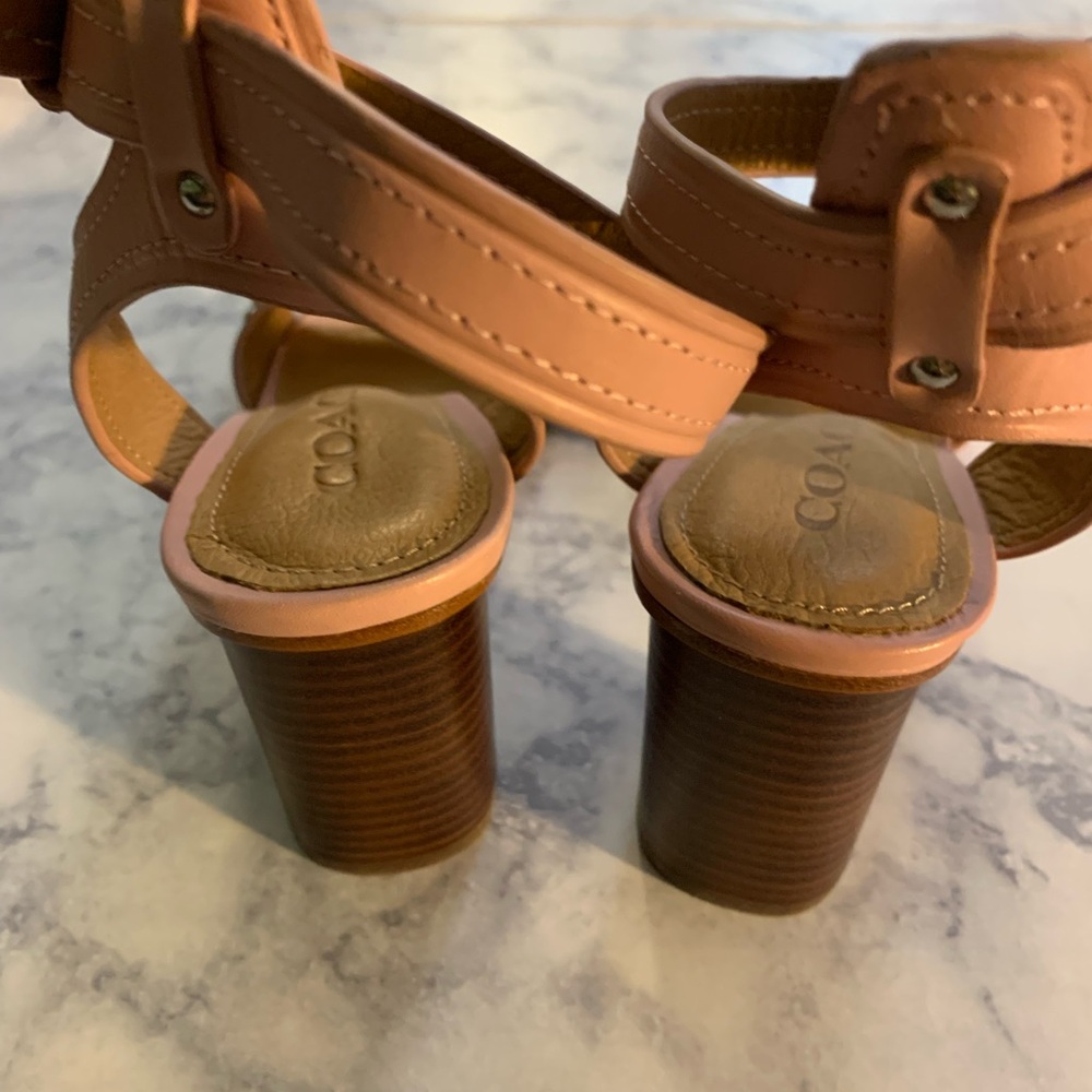Coach Pink Studded Sandals with Ankle Strap - Picture 10 of 10